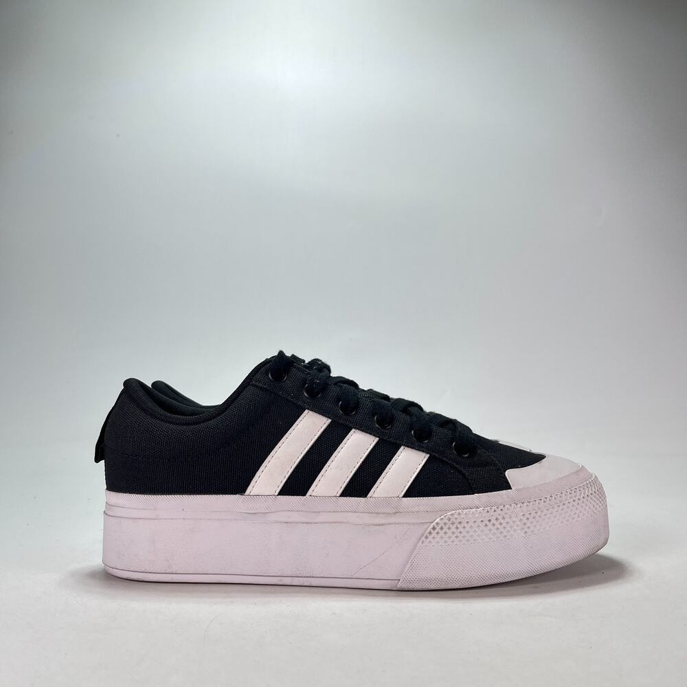 adidas Bravada 2.0 Black White Casual Lifestyle Platform Shoes Women's Size 8.5
